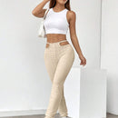 Frenchy Pantalones de yoga con textura ajustados, adelgazantes