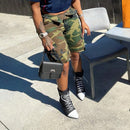Shorts casuales de verano con estampado de camuflaje y bolsillos