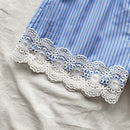 WYWH Shorts de cintura alta en azul y blanco con detalle elastico y empalme de encaje para mujer durante las vacaciones de verano