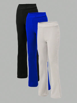 Conjunto comodo informal de pantalones plisados de alto elastico para mujer