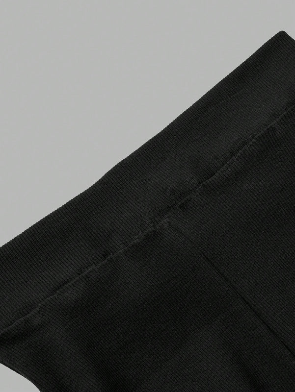 Conjunto comodo informal de pantalones plisados de alto elastico para mujer