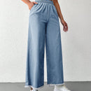 Cottnline pantalones palazzo de tiro alto, sueltos y con bolsillo, de 100% algodon, para primavera y verano