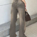 Jeans de cintura alta con piernas anchas de estilo vintage