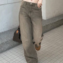 Jeans de cintura alta con piernas anchas de estilo vintage