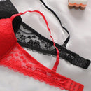 2 piezas de sujetadores con aros de encaje floral rojo/albaricoque con efecto push-up para mujer, ropa interior femenina con cierre trasero para busto/pecho pequeno, lenceria sexy y de unicolor para pechos pequenos, sosten de apoyo con tirantes