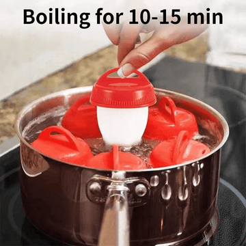 6pcs Cocedores de Huevos de Silicona, Antiadherentes Resistentes al Calor hasta 248°F, Diseño Fácil de Romper y Verter, Tazas para Hacer Huevos Duros Perfectos sin Cáscara, Gadgets de Cocina para Cocinar en Casa