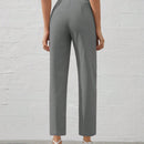 Bizwear pantalones unicolor de cintura alta con corte ajustado para mujer, ideales para uso diario y el trabajo