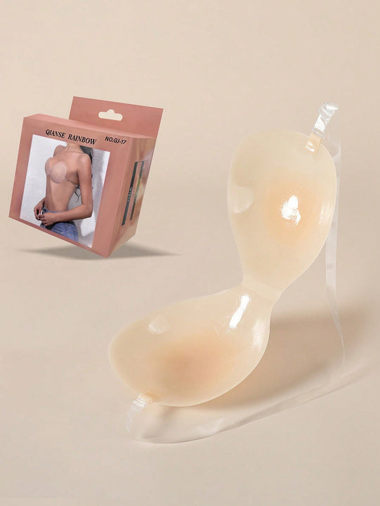 1 pieza Brasier adhesivo de silicona sin tirantes para damas (viene con 1 pieza de almohadillas adhesivas no tejidas y 2 correas traseras)