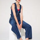WESTFADE Jeans de pierna recta de verano no elasticos de pinstripe Premium