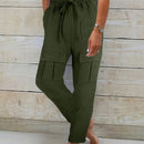 Pantalones casuales de trabajo para mujeres con diseno solido y simple de color