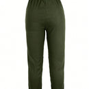 Pantalones casuales de trabajo para mujeres con diseno solido y simple de color