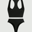 Leisure Conjunto de ropa interior de mujer sin costuras con tejido integrado y elasticidad en Jacquard