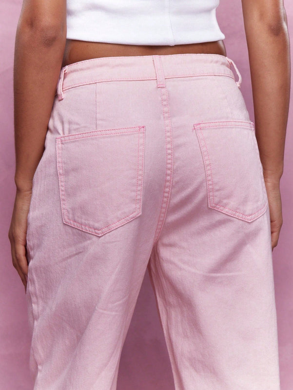MISSGUIDED Jeans de cintura alta de pierna ancha con cinturon de nudo