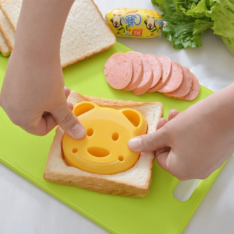 Cortador de sándwiches en forma de oso - Herramienta de preparación de comidas para niños para sándwiches divertidos de mordisco de oso - Ideal para almuerzos de caja bento y meriendas creativas - Gadget de cocina imprescindible para comidas de niños atr