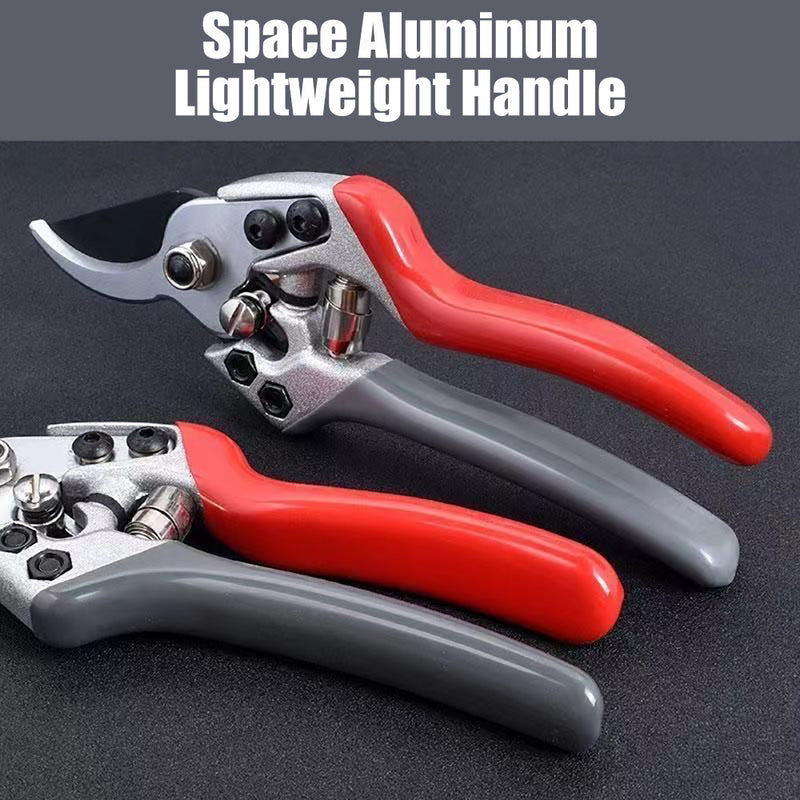 Sierra de Jardinería Manual SK5 de Alta Resistencia - Diseño Ergonómico Ligero con Mango de Aluminio Espacial, Agarres Antideslizantes Rojos y Negros para Podar Árboles y Flores