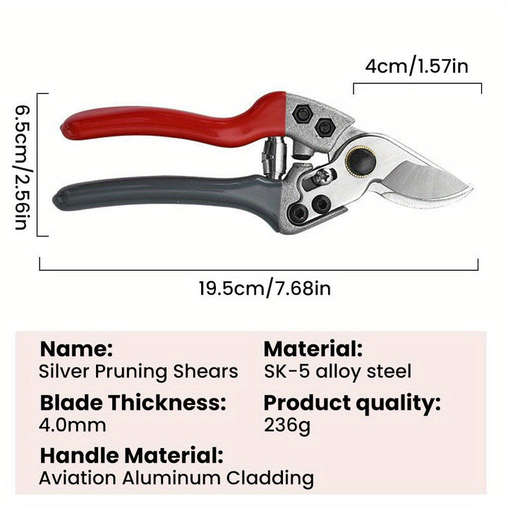 Sierra de Jardinería Manual SK5 de Alta Resistencia - Diseño Ergonómico Ligero con Mango de Aluminio Espacial, Agarres Antideslizantes Rojos y Negros para Podar Árboles y Flores