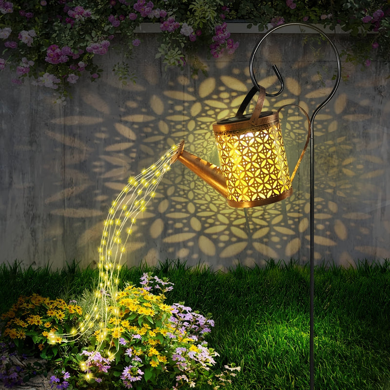 Regaderas Solares para Caminos - Decoración de Jardín con Gancho Colgante - Lámpara Desmontable y Eficiente en Energía Solar con Pantalla Plástica - Ideal para Patio, Césped, Senderos y Decoración Festiva, Uso Todo el Año