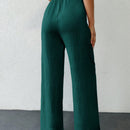 Tall pantalones informales para mujeres altas de unicolor con nudo de cottonline