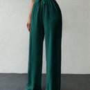 Tall pantalones informales para mujeres altas de unicolor con nudo de cottonline