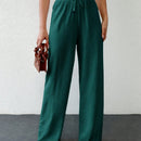 Tall pantalones informales para mujeres altas de unicolor con nudo de cottonline