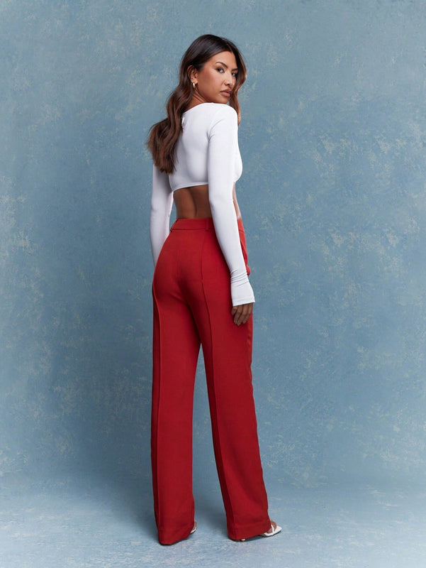 MISSGUIDED Pantalones rectos con pliegues
