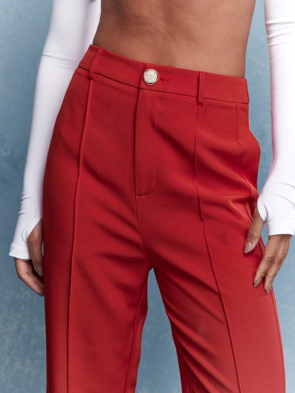 MISSGUIDED Pantalones rectos con pliegues