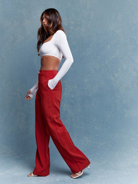 MISSGUIDED Pantalones rectos con pliegues