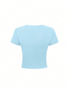 Camiseta corta con estampado floral