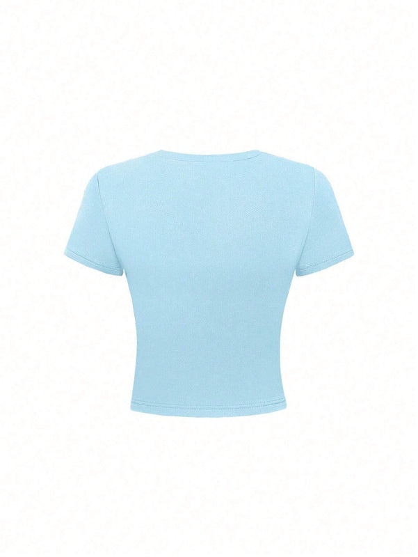 Camiseta corta con estampado floral