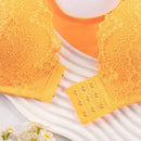 Mleyhoice sosten push-up de encaje naranja con aros y cierre frontal para mujer, sexy y sin espalda