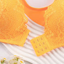 Mleyhoice sosten push-up de encaje naranja con aros y cierre frontal para mujer, sexy y sin espalda