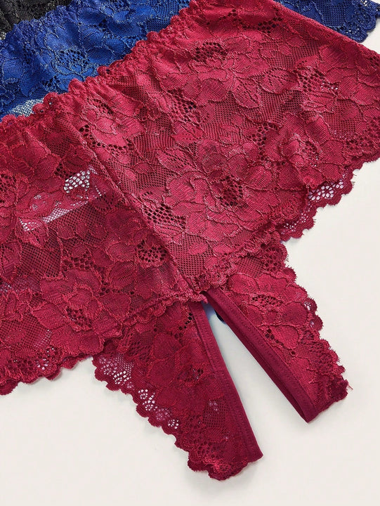 Conjunto de 3 piezas de Tangas sexys con cordon en la entrepierna y tamano ajustable