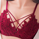 Nuevo sujetador inalambrico gris para mujer con escote cruzado y efecto push up