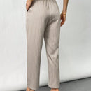 Prive Pantalones de talle alto y pierna recta con elegancia cotidiana y moda simple para mujer con rayas
