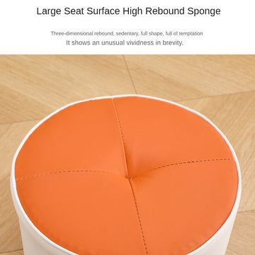 Taburete Cambiador de Zapatos de Lujo con Parte Superior Redonda - Cómodo y Duradero con Acolchado Suave, Construcción de Madera Maciza, Estilo Clásico para Decoración del Hogar