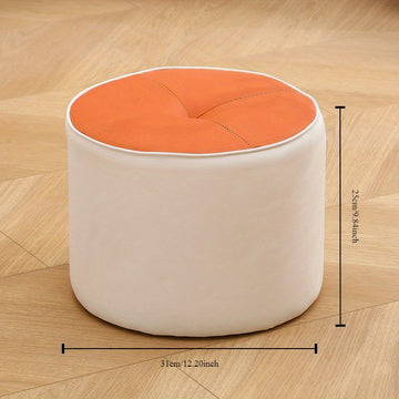 Taburete Cambiador de Zapatos de Lujo con Parte Superior Redonda - Cómodo y Duradero con Acolchado Suave, Construcción de Madera Maciza, Estilo Clásico para Decoración del Hogar
