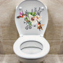 1pc patrón de pájaros y flores para inodoro, pegatinas para baño, calcomanías autoadhesivas, decoración del hogar