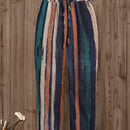 JORESS Pantalones conicos casuales y coloridos para vacaciones de mujer con rayas y bolsillos