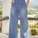 Forever 21 Jeans de cintura alta y pierna ancha lavados