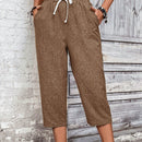 Lune pantalones casuales para mujer de unicolor con cordon en la cintura y bolsillos