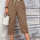 Lune pantalones casuales para mujer de unicolor con cordon en la cintura y bolsillos