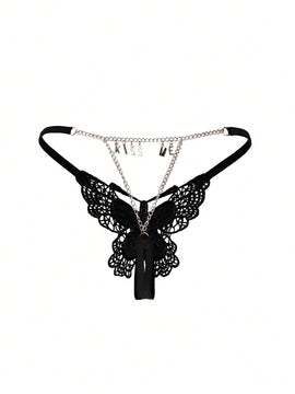 Mujeres Sexy Panty sin entrepierna con decoracion de mariposa