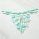 Panty floral con encaje y abertura en la entrepierna