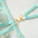Panty floral con encaje y abertura en la entrepierna