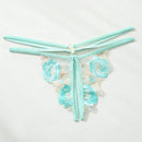 Panty floral con encaje y abertura en la entrepierna
