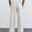 Tall pantalones rectos de talla alta con cintura elastica solida