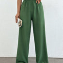 Tall pantalones rectos de talla alta con cintura elastica solida