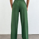 Tall pantalones rectos de talla alta con cintura elastica solida