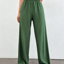 Tall pantalones rectos de talla alta con cintura elastica solida