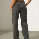 Haute Jeans rasgados de pierna ancha para mujeres con bolsillos, casuales y versatiles